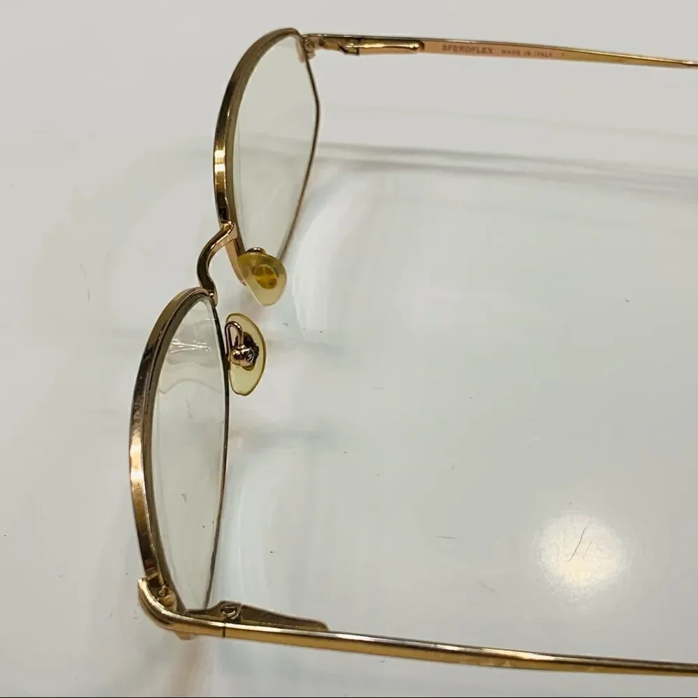 Sferoflex Eyeglasses Frames 53-17-130 Made In Italy Gold Women's Full Rim Flex